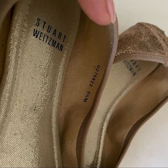 Stuart Weitzman Frisky rose gold crackled flats - Picture 6 of 6